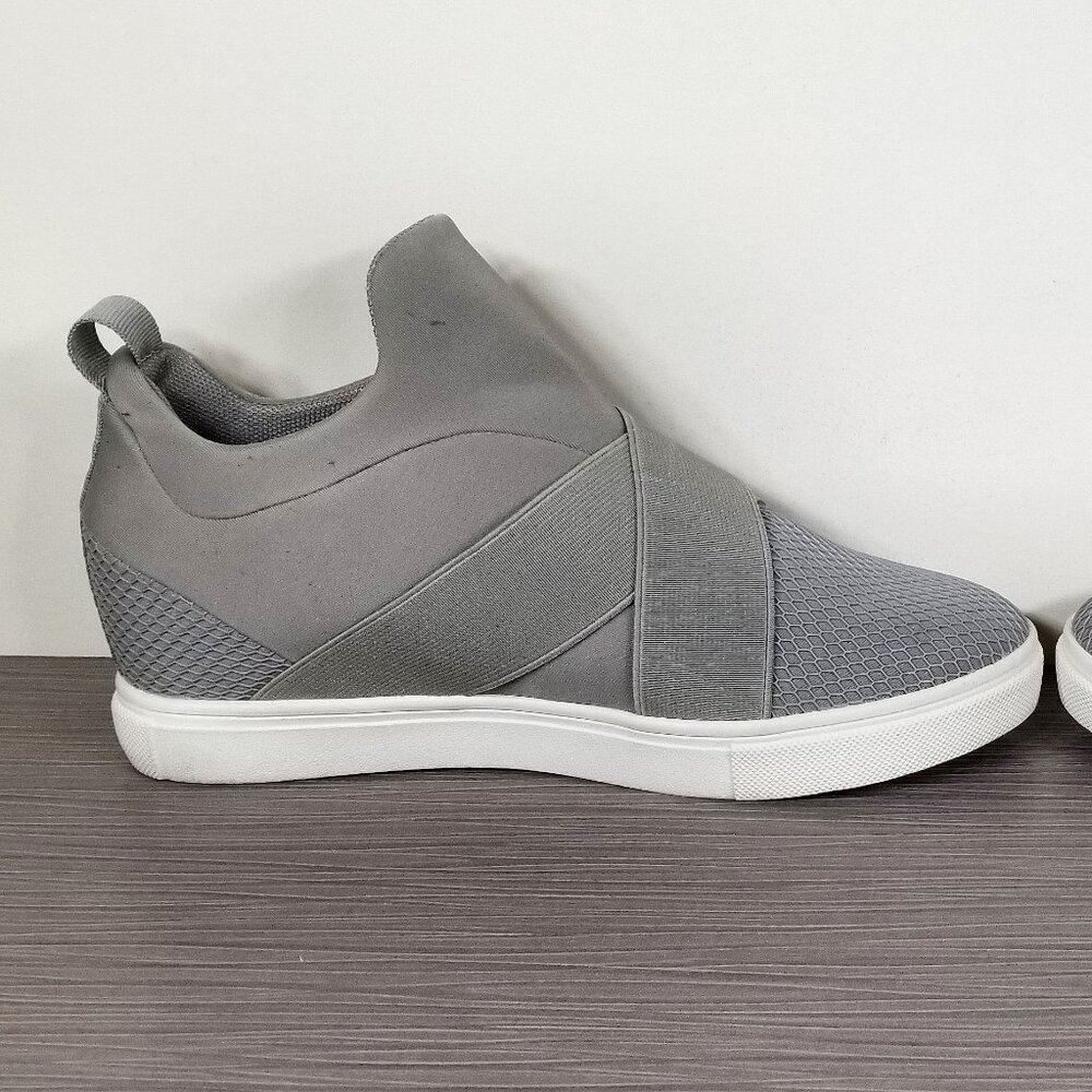 Steve Madden Laynie Wedge Sneakers, Gray Fabric, Womens Various Sizes - Picture 7 of 11